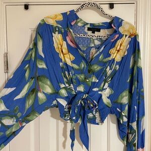 RACHEL Rachel Roy Blue Floral Blouse